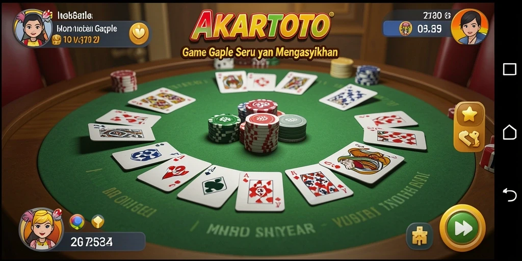 Tampilan gameplay AKARTOTO yang menarik dan interaktif di dunia Gaple.