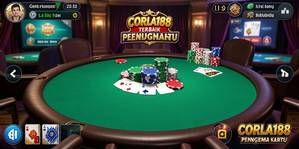 Tampilan gameplay seru dalam aplikasi CORLA188 untuk Poker.