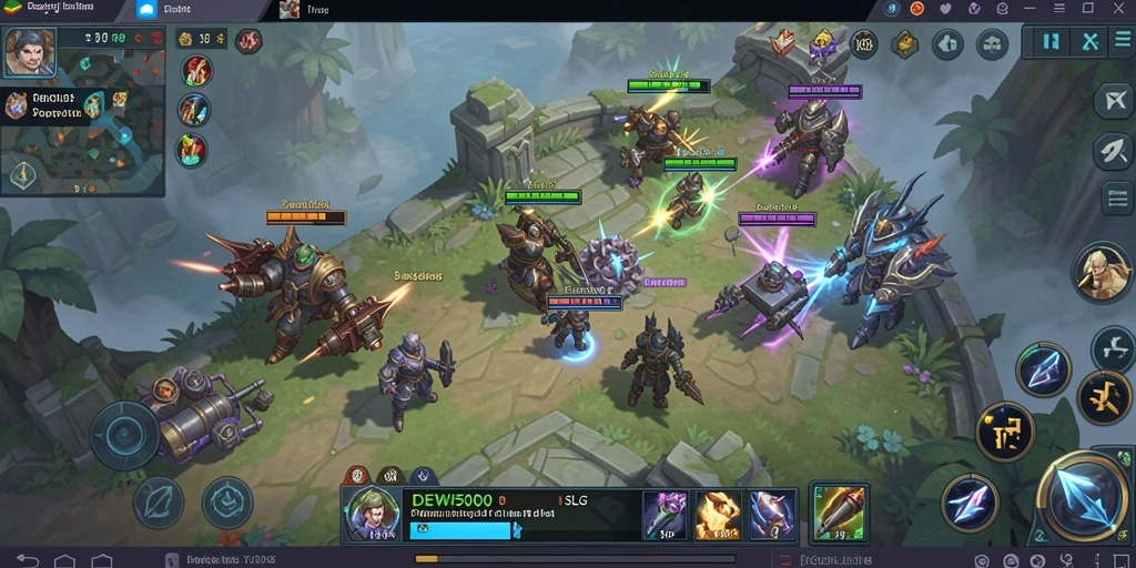 Screenshot gameplay DEWI5000 yang menampilkan pertempuran strategi.