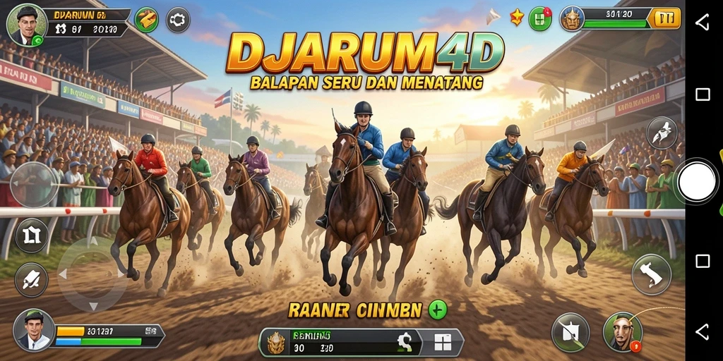 Screenshot gameplay DJARUM4D menampilkan aksi balap yang seru dan menegangkan.