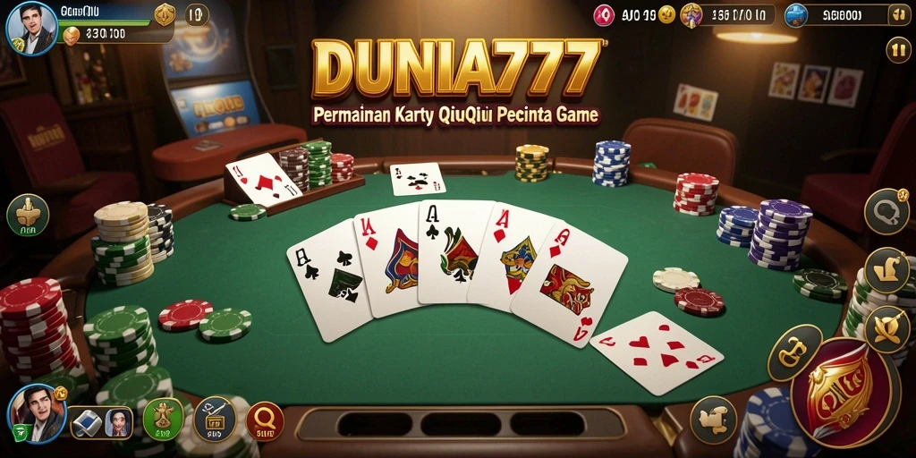 Screenshot DUNIA777 menampilkan gameplay seru QiuQiu.