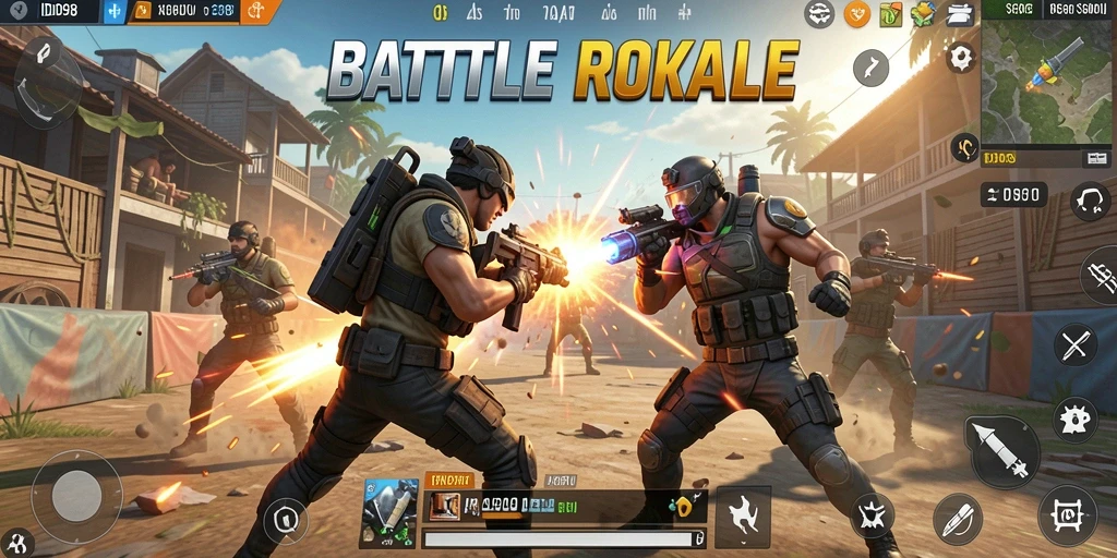 Screenshot ID098 menampilkan aksi Battle Royale yang penuh ketegangan.