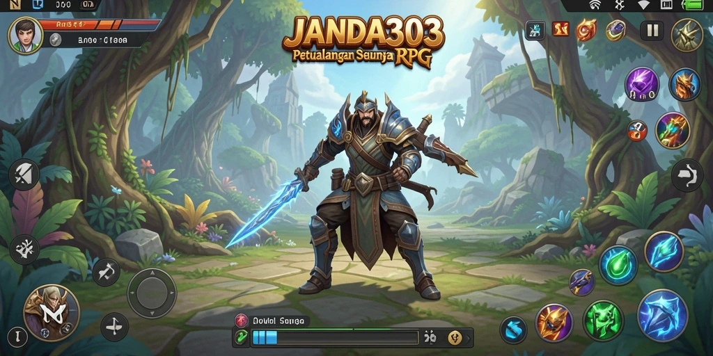 Tampilan gameplay seru di dunia fantasi RPG JANDA303.