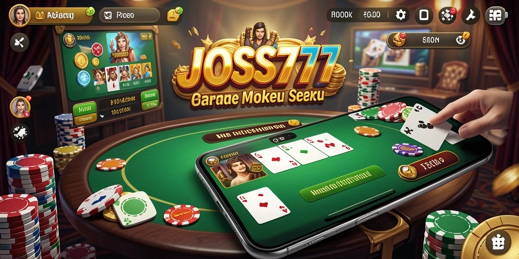 Tampilan gameplay utama JOSS777 dengan grafik poker yang menawan.