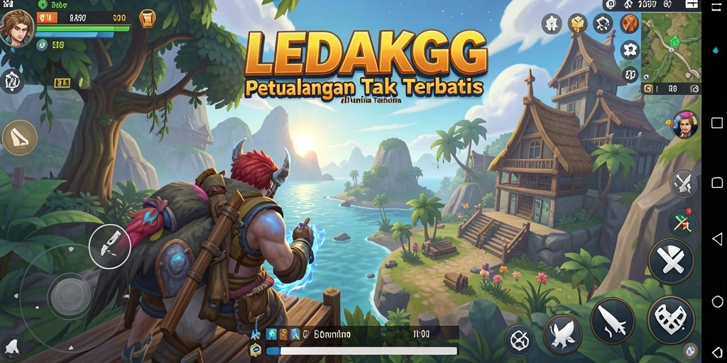 Tangkapan layar menunjukkan gameplay mendebarkan dalam dunia terbuka LEDAKGG.