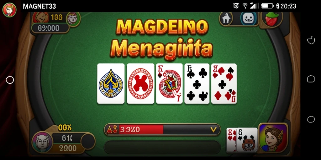 Screenshot utama MAGNET33 menampilkan gameplay Domino yang seru dan interaktif.