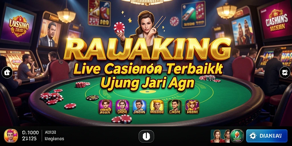 Screenshot gameplay Live Casino menampilkan dealer dan pemain yang berinteraksi.
