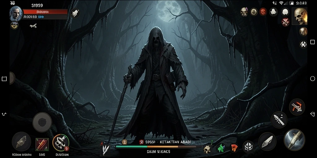 Tampilan gameplay S9S9 yang menyeramkan dan menegangkan.